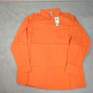 PJ Mark Shirt‎ Mens XXL Orange Dress Casual Pocket Long Sleeve Button Formal NEW